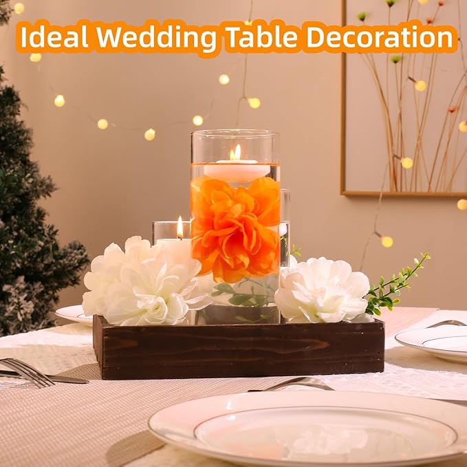 24 Pcs Floating Candles for Centerpieces and Floating Flowers Artificial - Image 2