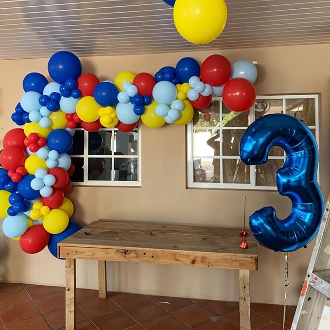 Red Green Blue Balloons, Star Colorful Confetti Gold Long Balloon - Image 5