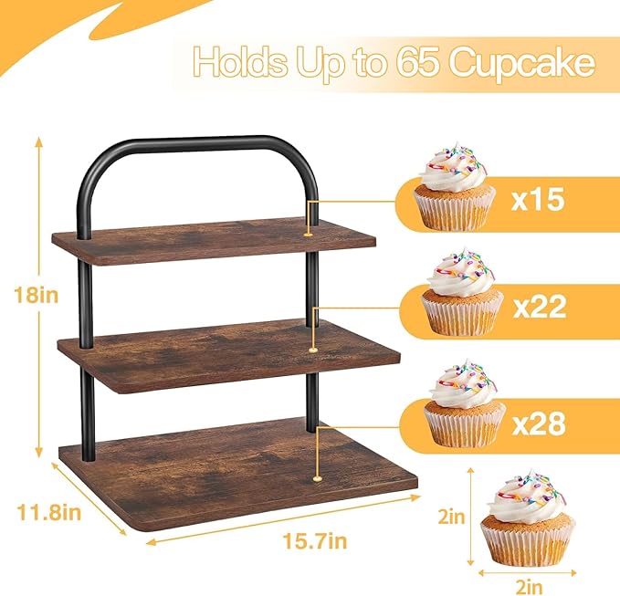 Cupcake Stand, 3 Tier Large Cupcake Stand - Image 4