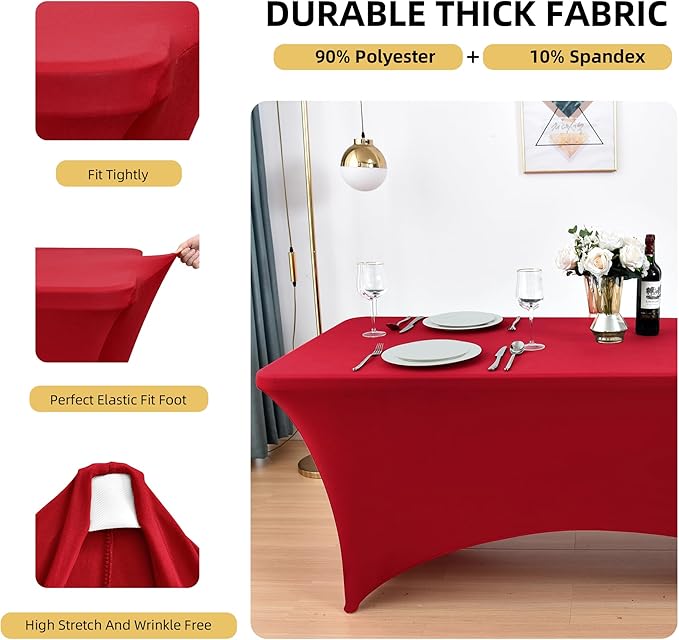 10-Pack 6ft Spandex Table Covers - Image 2