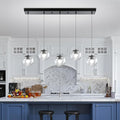 5-Lights Modern Rectangle Chandelier Globe Pendant Light by ShialLighting