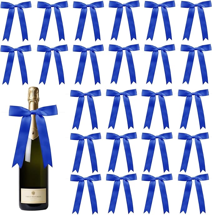 30 Pcs Satin Dark Blue Bows by Sokfone