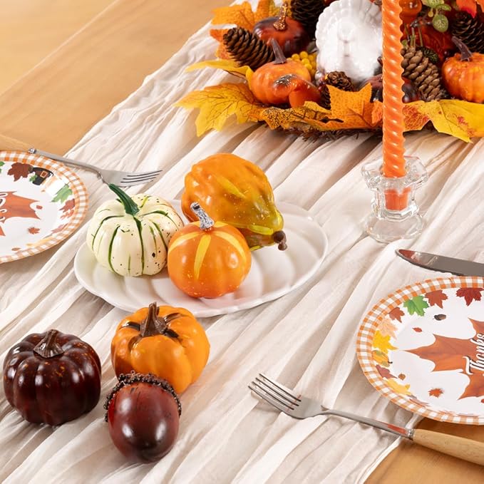 Ivory White Cheesecloth Table Runner Fall Table Runner Boho Gauze 120 Inches - Image 2