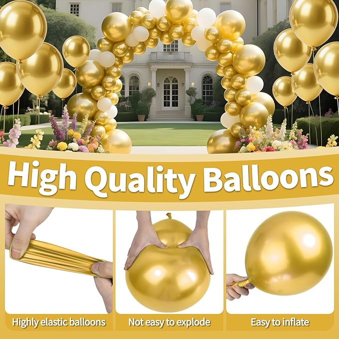 KAWKALSH Metallic Gold Balloon 12 Inch - Image 3