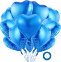 12Pcs Blue Heart Balloons, 18 Inch, Valentine's Day by BBPOOL
