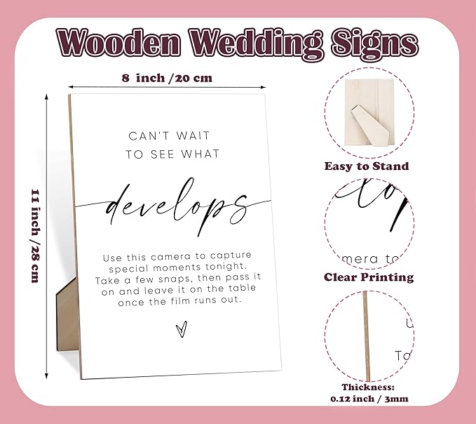 Wooden Sign Wedding Decoration, Love Theme, Light Color - Image 2