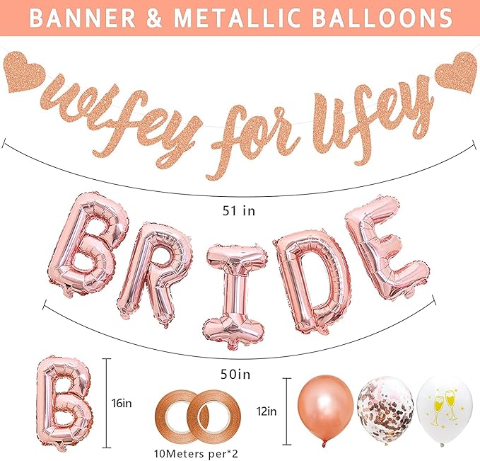 Rose Gold Bachelorette Party Decorations Bridal Shower Decoration Kit - Image 2