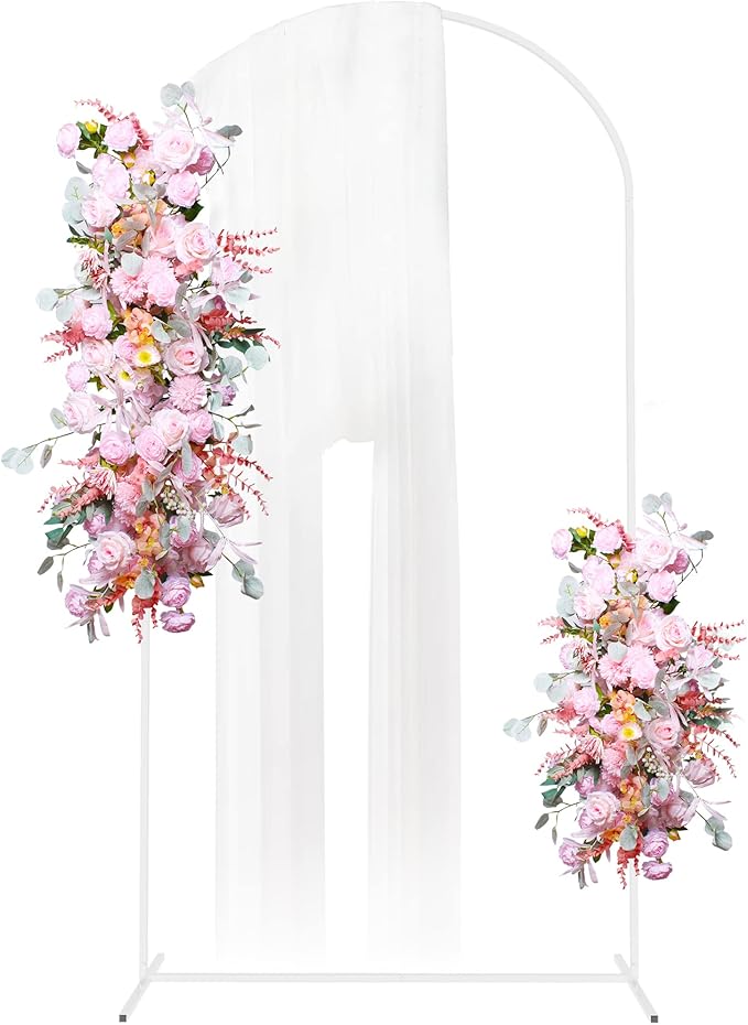 Putros Metal Arch Backdrop Stand 7.2FT White Wedding Backdrop Stand Square Arch by Putros
