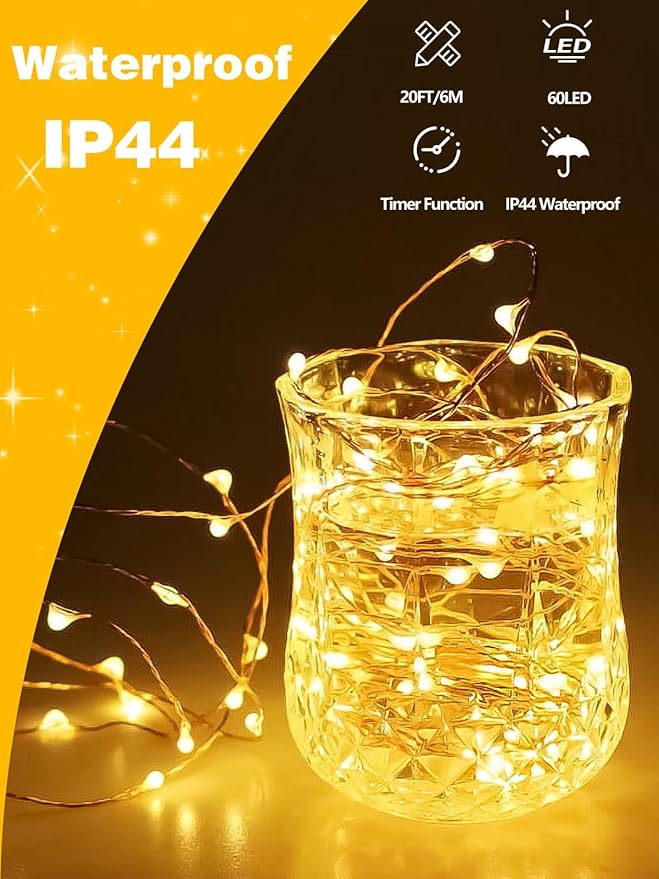 8 Pack Each 20FT 60LED Fairy Lights Battery Operated - Image 2