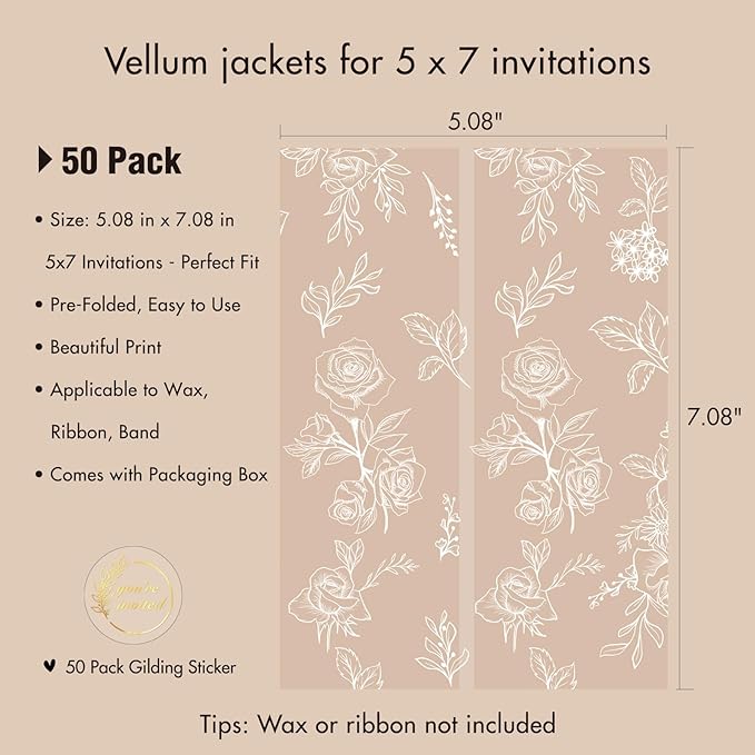 50 Pack Pre-Folded Vellum Jackets - Image 2