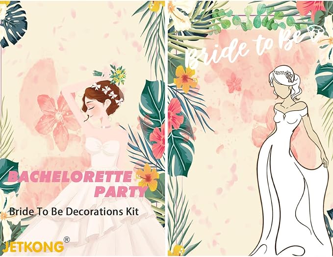 JETKONG 3 Pcs Bachelorette Party Decorations "BRIDE" Crown, Bride to Be - Image 6