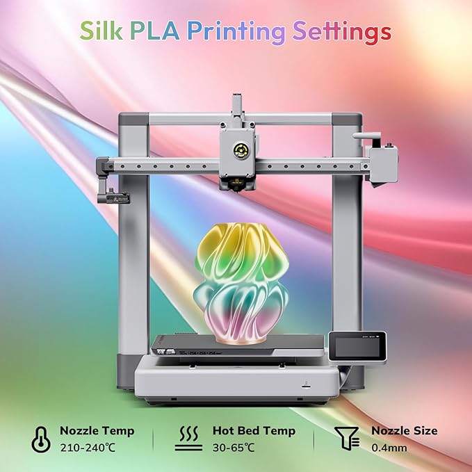 AMOLEN Silk PLA 3D Printer Filament, Shiny Multicolor Rainbow PLA Filament - Image 6