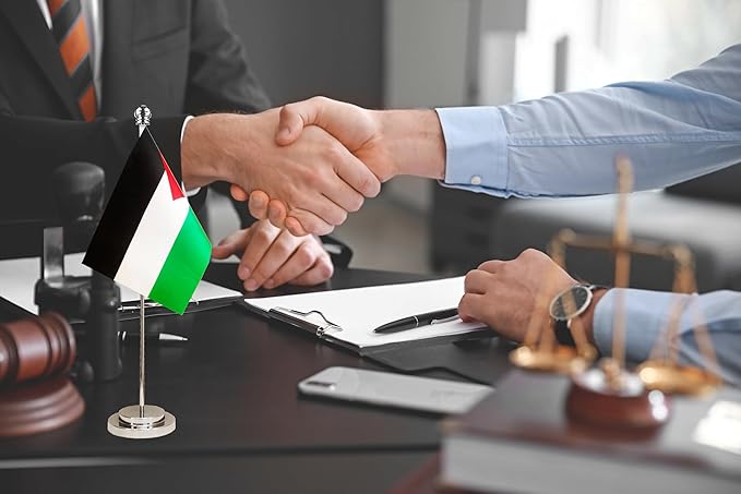 Palestine Palestinian Deluxe Desk Flag Set Small Mini Miniature Palestine - Image 2
