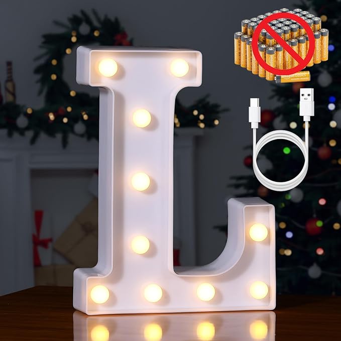 Foaky Rechargeable LED Letter Lights Sign Marquee Light Up Letters Sign by Foaky