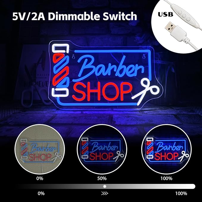 Looklight Barber Shop Neon Sign Dimmable Barber Pole Led Signs - Image 5