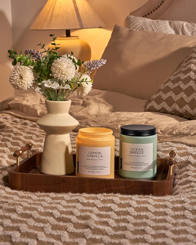 M&SENSE Candles Lemon Vanilla Scented, 19.4oz 110 Hours Long Lasting - Image 8