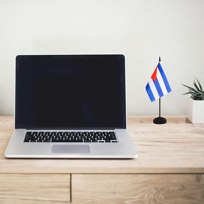 2 Pack Cuba Desk Flag Set, Cuban Desktop Small Miniature Table Office Flag - Image 5
