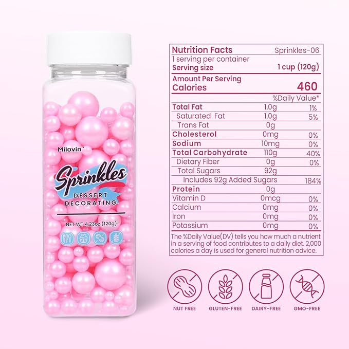 Edible Pearls for Cake Decorating, and Ice Cream Topping, and Baby Shower.120g - Image 2