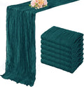 6 Pack Teal 10FT Cheesecloth Table Runner Rustic Gauze Cheese Cloth Table Runner by FoliafeelHome