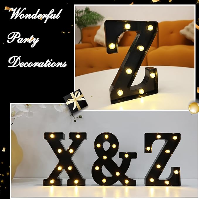 Led Marquee Letters, 8.58 Inch Black Light Up Letters, Small Led Letter Lights - Image 3