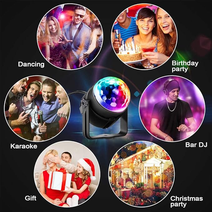 Party Disco Ball Dj Dance Lights Disco Strobe Rave Sound Activated Projector - Image 7