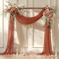 Wedding Arch Draping Fabric, 1 Panel 28" x 19Ft Terracotta Wedding Arch Drapes by Partisky