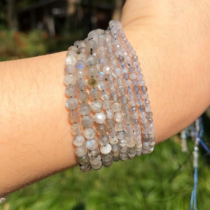 Song Xi 180pcs 2mm Natural Gray Labradorite Gemstone Beads Faceted Round Loose - Image 6