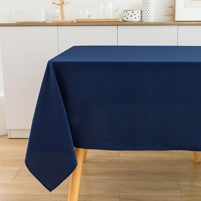 2 Pack Square Table Cloth 48X48 Inch Navy Washable Fabric Tablecloth Polyester - Image 9
