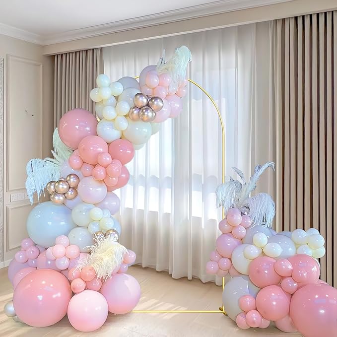 Wedding Arch Backdrop Stand 6FT Gold Wedding Balloon Arched Backdrop Stand - Image 2