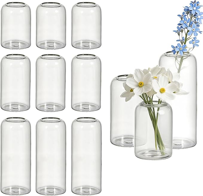 Glass Bud Vases Set of 12 Clear Flower Vase by Tahnach