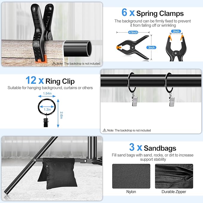FUDESY 10x20ft Backdrop Stand Heavy Duty Adjustable Photography Background - Image 5