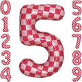 40 Inch Pink Checkered 5 Balloon Large Hot Pink Number Balloons by cocodino