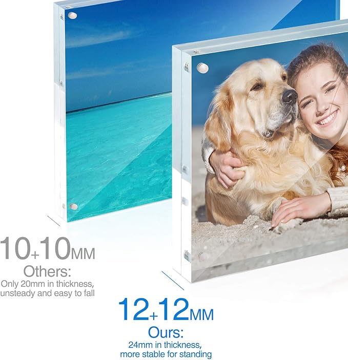 TWING 5x7 Acrylic Frame for Pictures, Picture Frame 5x7, 12 + 12MM Thickness - Image 4