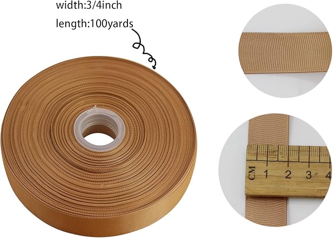 Jesep One Roll 100 Yards 3/4" Soild Grosgrain Ribbon Boutique Gift Wrapping - Image 5