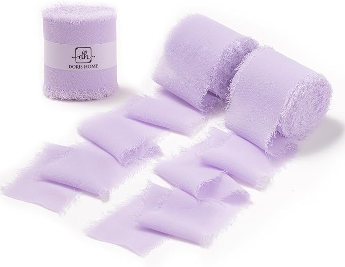 DORIS HOME Light Purple Chiffon Ribbon by DorisHome