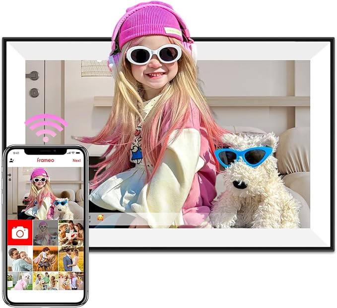 Digital Picture Frame, Frameo 10.1 inch Smart WiFi Digital Photo Frame by FOTOMOON