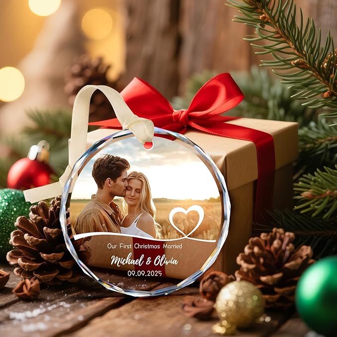 Personalized First Christmas Engaged Ornaments, Engagement Gifts - Image 6