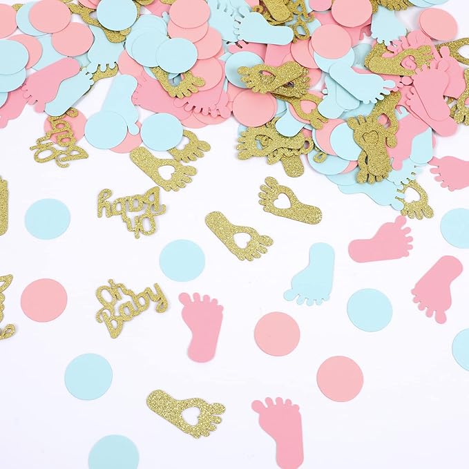 MARFOREVER 350 Pieces Gender Reveal Confetti Baby Shower Decoration Pink Blue by MARFOREVER