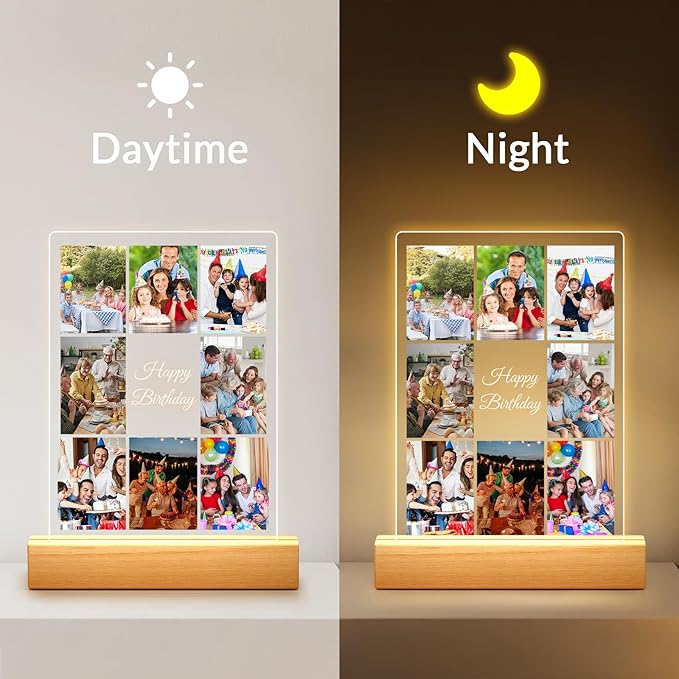 Custom Picture Frames with Photo, Personalized Collage Photo Frame with Night - Image 3