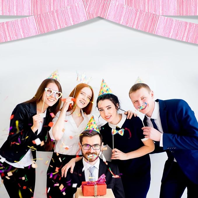 4P Metallic Foil Fringe Tinsel Streamer Banner Table Skirts - Image 5