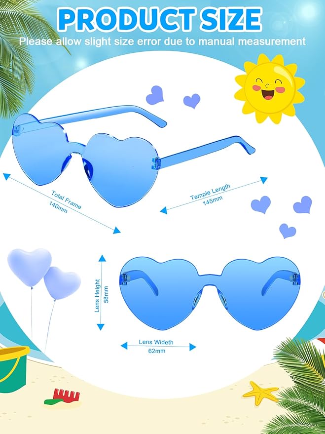 12 Pairs Heart Shaped Sunglasses - Image 2