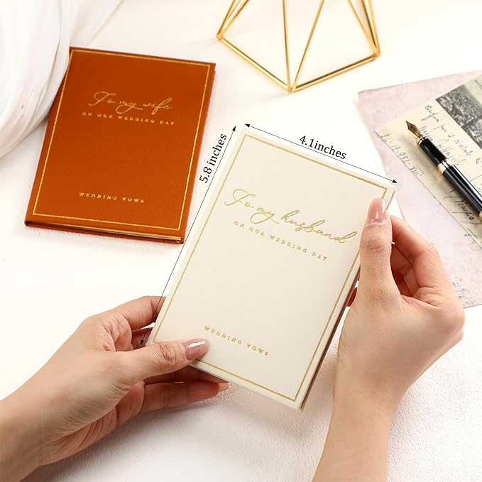 2 Pcs Wedding Vow Books His and Her to Husband Wife Wedding Must Have Registry - Image 3