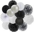 Black-White Silver Party-Decorations Paper-Lanterns by LastingSurprise