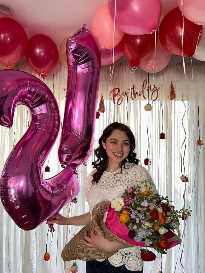 Rosy Purple Number 1 Balloon 40 inch, Number 1 Birthday Balloons - Image 6