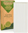 10 Inch Long Paper Drinking Straws, 0.24" Diameter by chunspak