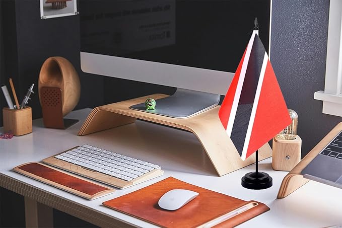 WXTWK 2 Pack Trinidad Flag Trinidad Deluxe Desk Flag Set - Image 5