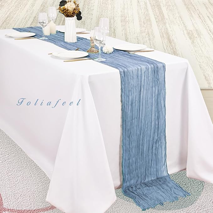 20 Pack Dusty Blue 10FT Cheesecloth Table Runner Rustic Gauze Fabric Cheese - Image 4