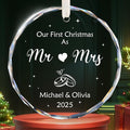 Our First Christmas As Mr & Mrs Ornament 2025, Personalized Christmas Ornaments by HooAMI