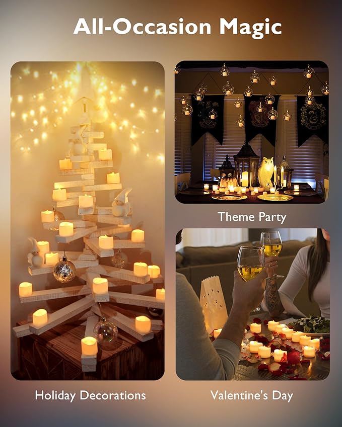Homemory Timer Tea Lights Candles Battery Operated, 6H Timer Built-in, Auto On - Image 6