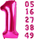 40 Inch Hot Pink 1 Number Balloon, 1 Number Balloons Birthday Decorations by Upgesy
